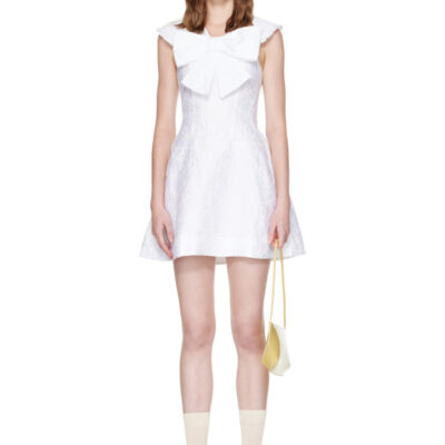 SHUSHU/TONG White Big Bow Minidress