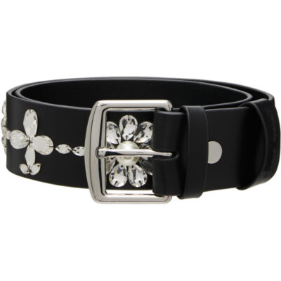 Simone Rocha Black Embellished Leather Belt
