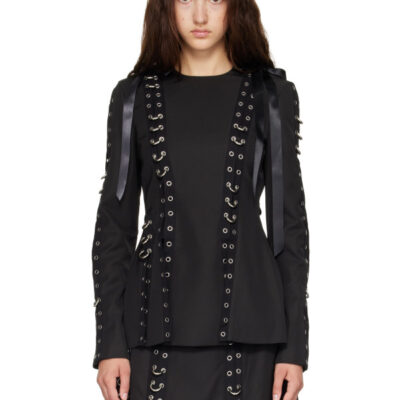Simone Rocha Black Grommet Ring Sculpt Top