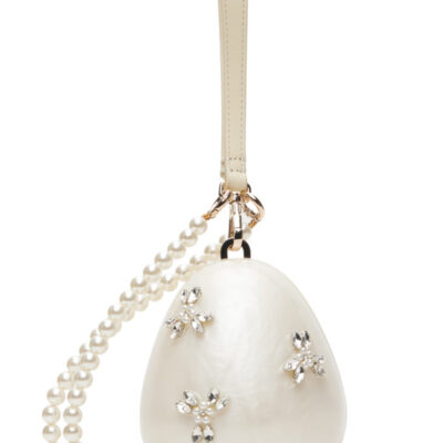 Simone Rocha Off-White Embellished Pearl Crossbody Micro Egg Bag