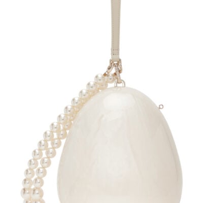 Simone Rocha Off-White Large Pearl Egg Bag