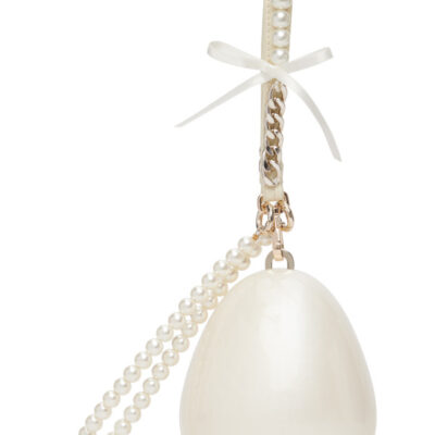 Simone Rocha Off-White Pearl Crossbody Micro Egg Bag