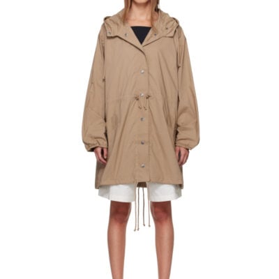 Skims Beige Woven Cotton Oversized Anorak