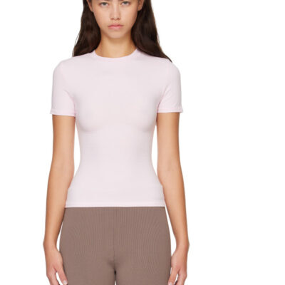 Skims Pink Cotton Jersey T-Shirt