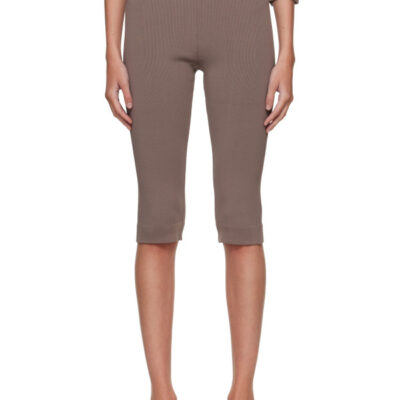 Skims Taupe Refined Knit Capri Leggings