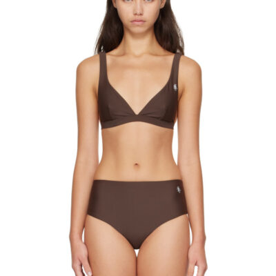 Sporty And Rich Brown Romy Bikini Top