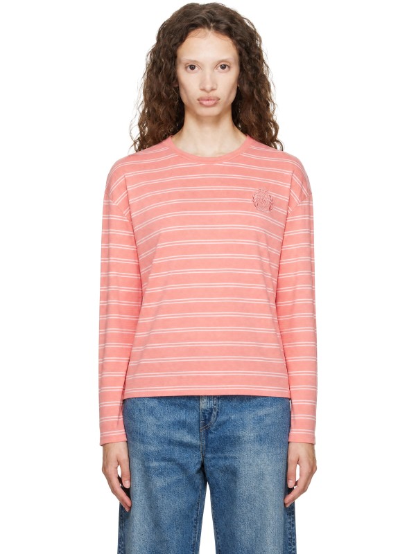 Sporty And Rich Orange NY Crest Easy Longsleeve T-shirt