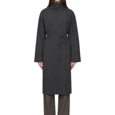 St. Agni Gray Technical Cotton Cocoon Coat