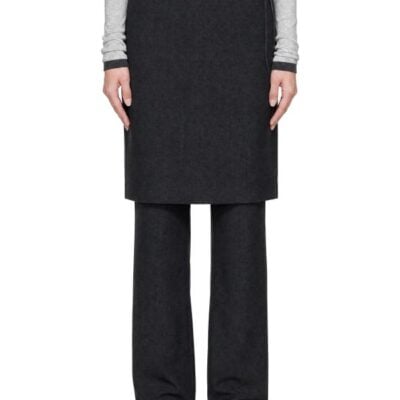 St. Agni Gray Wool Skirt Trousers