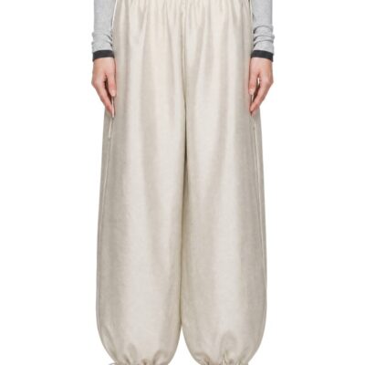St. Agni Off-White Silk Adjustable Balloon Lounge Pants