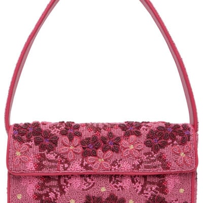 Staud Pink Tommy Beaded Bag