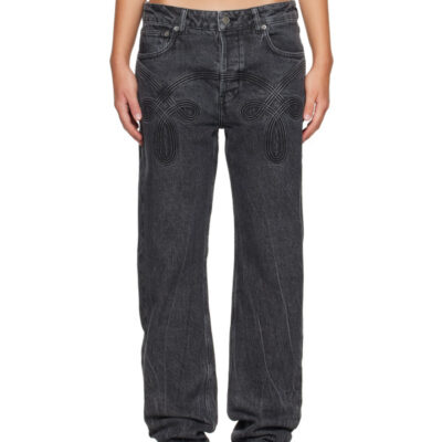 Stefan Cooke Black Braided Jeans