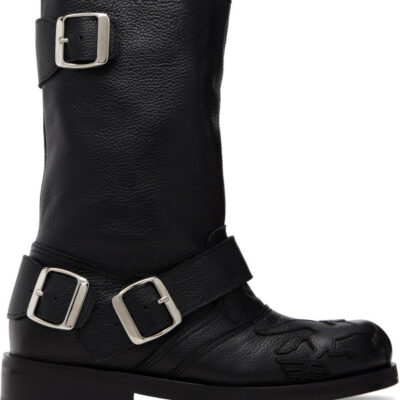 Stefan Cooke Black Pegasus Biker Boots