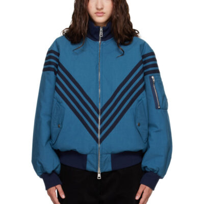 Stefan Cooke Blue Chevron Tanker Bomber Jacket