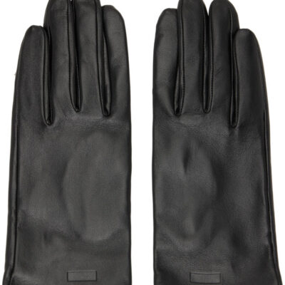 Stein Black Leather Gloves
