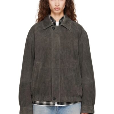 Stein Brown Goat Suede Zip Jacket