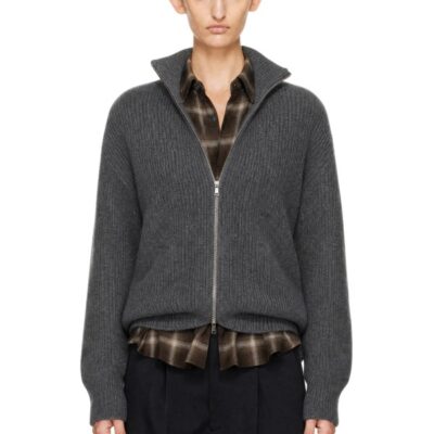 Stein Gray Extra Fine Wool Knit Drivers Cardigan