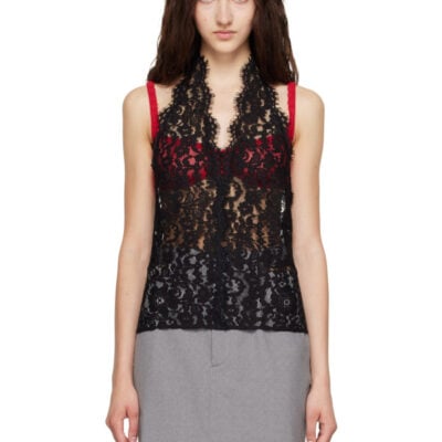 Stella Mccartney Black Halterneck Lace Top