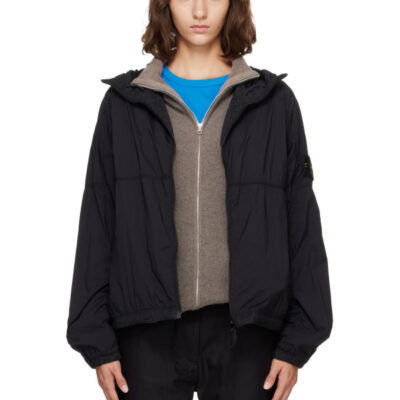 Stone Island Black Q100020 Ultralight Nylon Stretch-TC Jacket