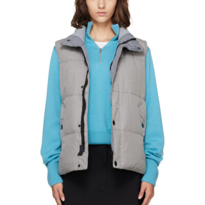 Stone Island Gray G100010 Crinkle Reps NY Down Vest