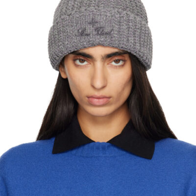 Stone Island Gray N100001 Mouliné Cotton Chenille Beanie