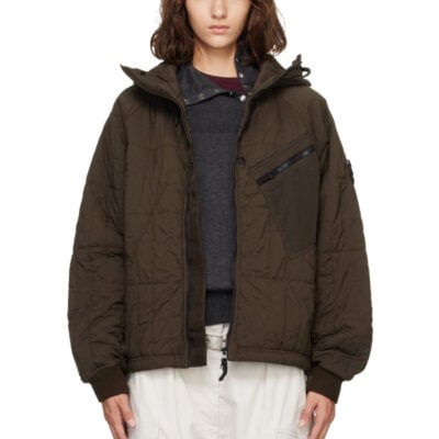Stone Island Khaki 4100015 Ultralight Nylon Quilted-TC Jacket