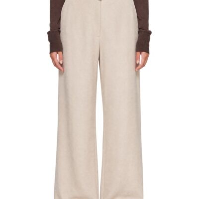 Studio Nicholson Beige Belted Round Trousers