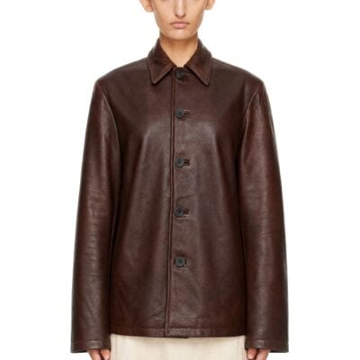 Studio Nicholson Brown Landau Leather Jacket