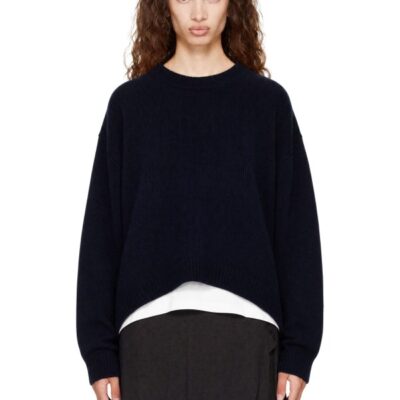 Studio Nicholson Navy Hemyl Knit Sweater