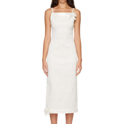Super Yaya Off-White Audrey Midi Dress