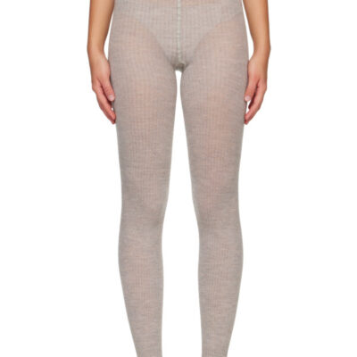 Swedish Stockings Beige Diana Ribbed Wool Tights