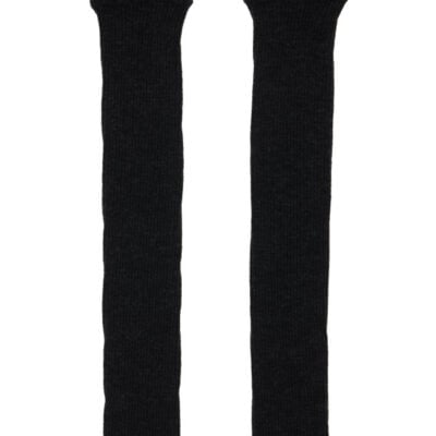 Swedish Stockings Black Diana Ribbed Wool Knee-High Socks