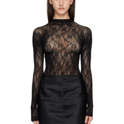 Swedish Stockings Black Nova Lace Top