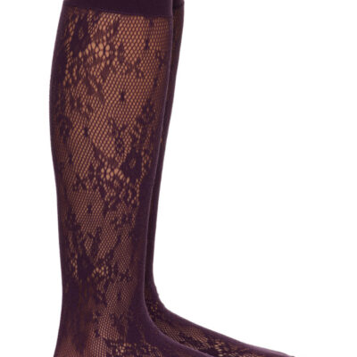 Swedish Stockings Purple Rosa Lace Knee-High Socks