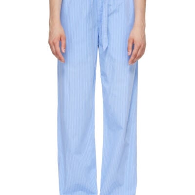 Tekla Blue Poplin Pyjama Pants