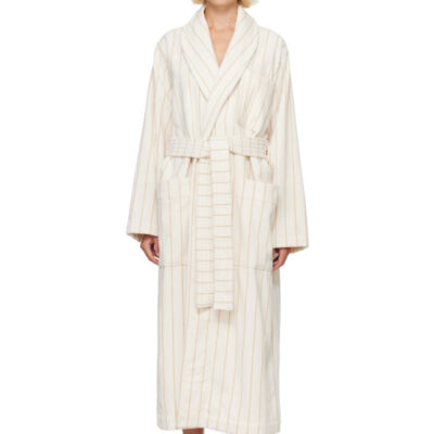 Tekla Off-White & Beige Terry Classic Bathrobe