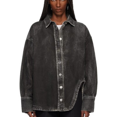 The Attico Black Diana Denim Shirt