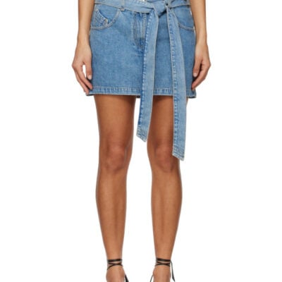 The Attico Blue Denim Miniskirt