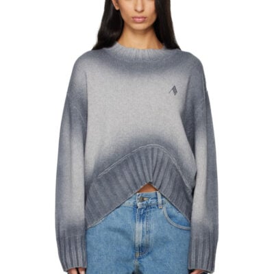 The Attico Gray Sprayed Wool Cashmere Sweater