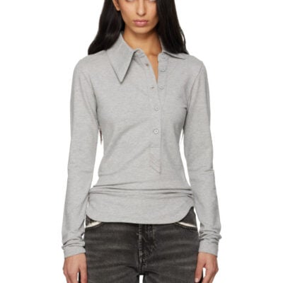 The Attico Grey Light American Fleece Polo
