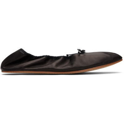 The Row Black Round Ballerina Flats