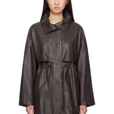 The Row Brown Herbie Leather Jacket
