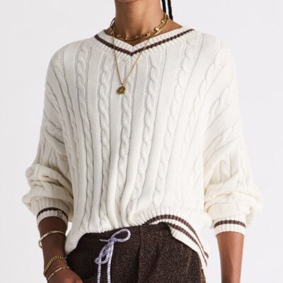 THE UPSIDE Millie V Neck Knit Sweater
