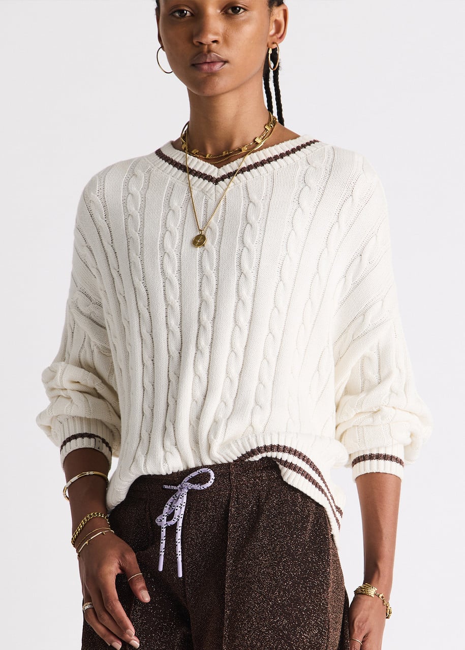 THE UPSIDE Millie V Neck Knit Sweater