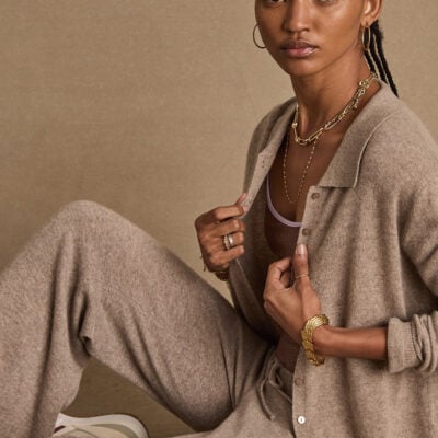 THE UPSIDE Aimee Cashmere Collared Cardi