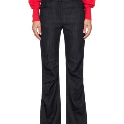 Theopen Product Black Stripe Tailored Bootcut Trousers
