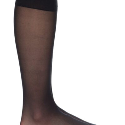 Thom Browne Black 4-Bar Sheer Nylon Knee High Socks