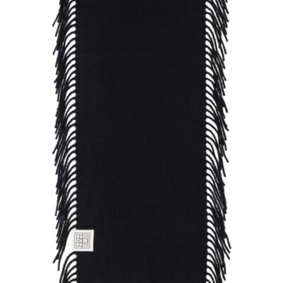 Totême Black Cashmere Tassel Scarf
