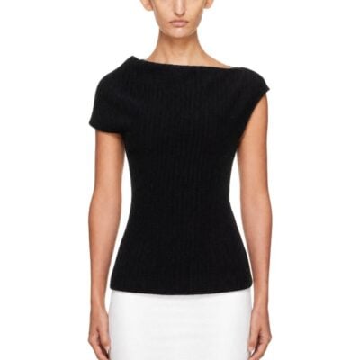 Totême Black One-Shoulder Top