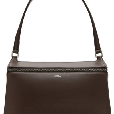 Totême Brown Clip Leather Shoulder Bag